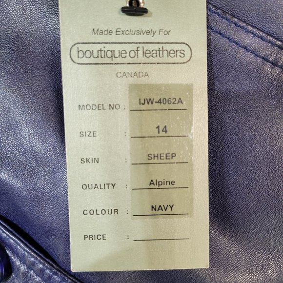 Boutique Of Leathers Women's Leather Jacket Blue - Size 14 - Picture 7 of 8